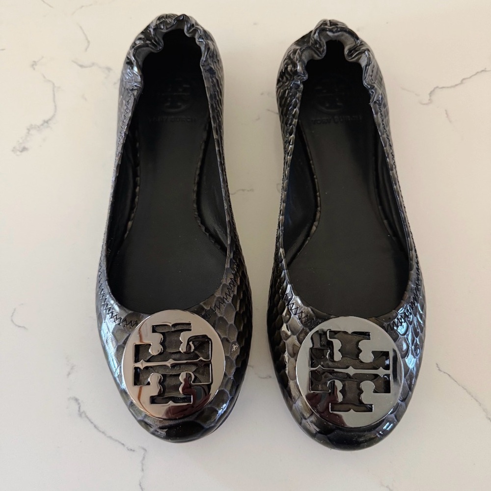 Tory Burch Python Printed Reva Ballet Flat - image 1